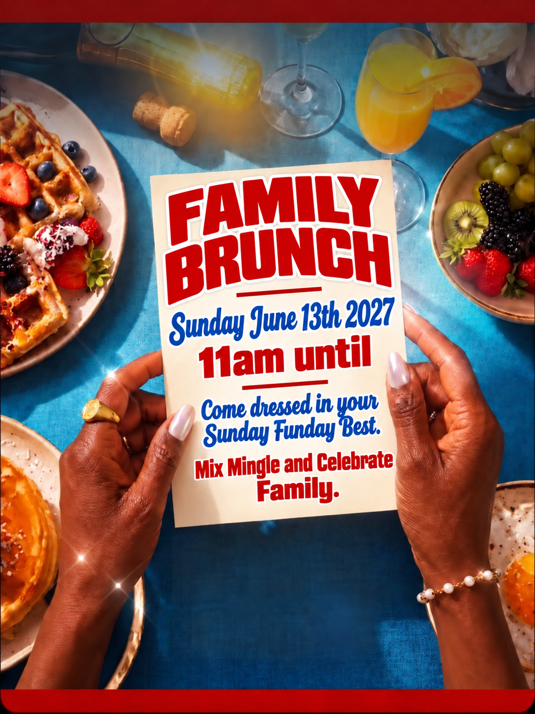 Family Brunch: Kinfolks & Mimosas, Sunday June 13, 2027. 11 AM.